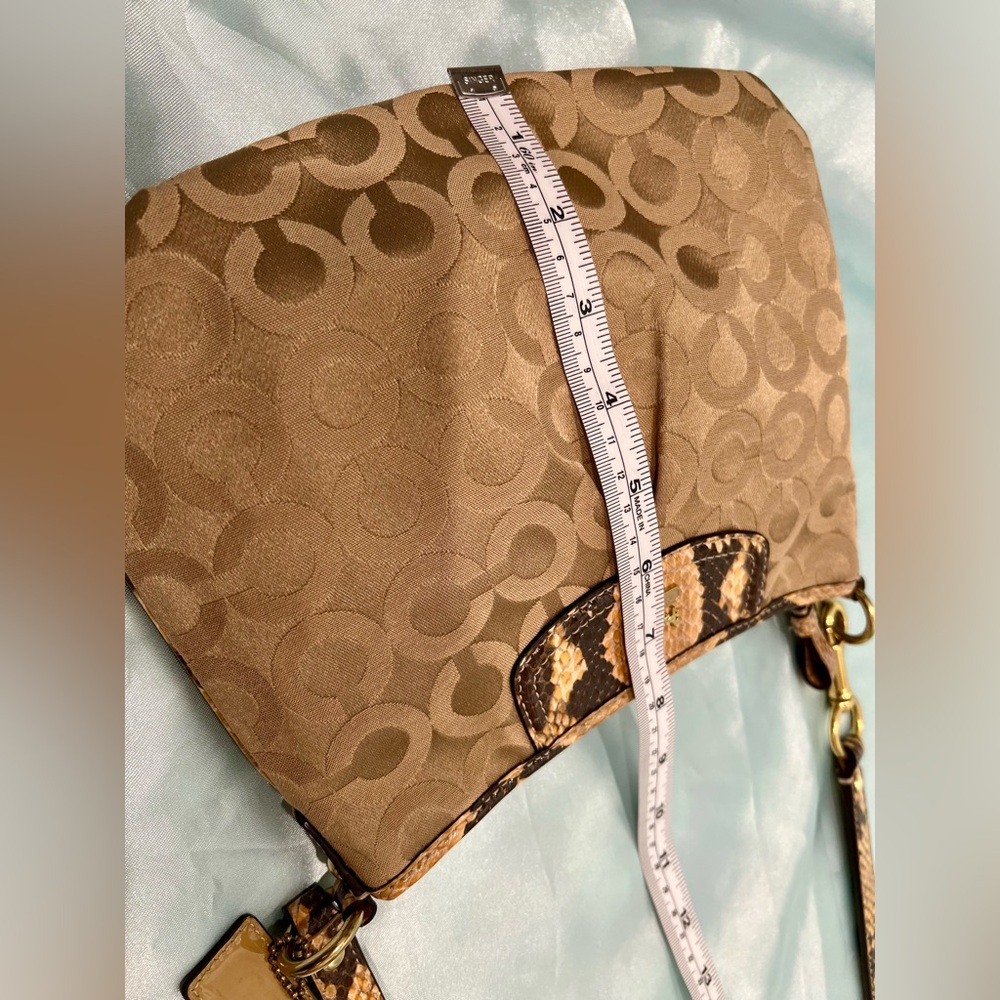 Coach Signature With Python-Embossed Leather Trim… - image 5